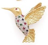 14K Mc and Diamond HummingbiRound Pin D.05 Mc.35, H-1 W-1