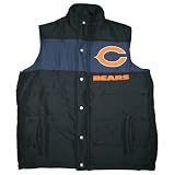 NFL Men's Chicago Bears "Slash" Button-Down Shirt (Black/Burnt Orange, Large)