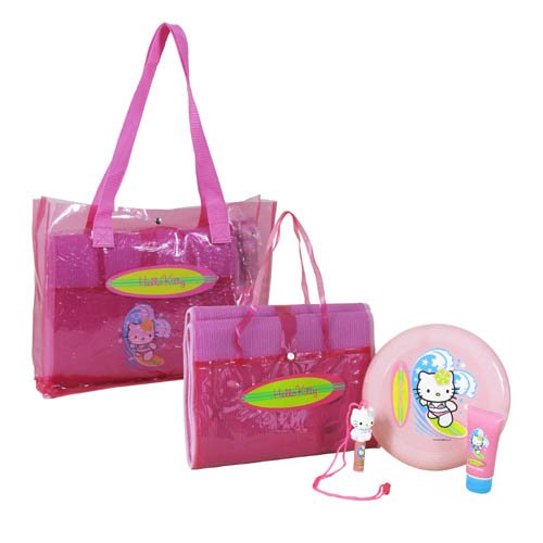Beach-Set Hello Kitty Groesse: 4teilig Lieferumfang: Strandmatte, Frisbee-Scheibe, After Sun Lotion 90 ml, Lipbalm 4,5g mit Sonnenschutzfaktor