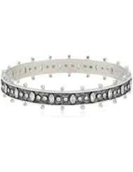Freida Rothman Belargo Jewelry Two-Tone Crown Bangle Bracelet