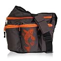 Diaper Dude Messenger Diaper Bag in Brown & Orange Koi