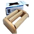 BOXED ROLLING WOODEN FOOT MASSAGER reflexology stress relief feet massaging roll