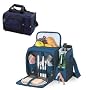 Burgundy with Bordeaux linens Picnic Time Malibu Wine Duffel And Food Storage for 2