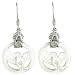 Sterling Silver Carved Mother-of-Pearl Dove Earrings by Sajen