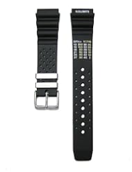 20mm Black Italian Rubber Watch Band Strap Fits Hyper Aqaland Duplex Promaster