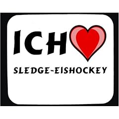 Mauspad mit Ich liebe Sledge-Eishockey Dekoration