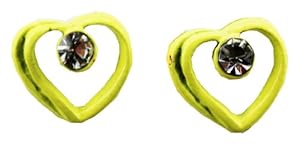Heart Earring - Kids Fashion Earrings (Yellow)