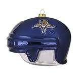 Pack of 2 NHL Florida Panthers Blown Glass Helmet Christmas Ornaments 4"