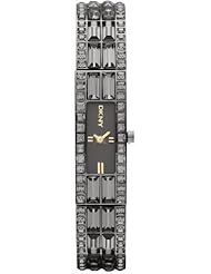 DKNY Womens Gunmetal Crystal Bangle Watch - NY8629