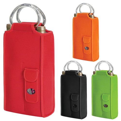 Picnic Time Brunello - Orange Grey Neprene Two Bottle Wine Tote 643-95-103