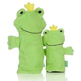 Organic Mommy & Baby Wash Mitts: Frogs