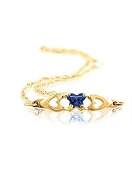 Butterfly Form Blue Special Shape Cubic Zirconia Bracelet in Yellow Gold - 10kt