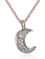 Kismet by Milka White Diamond Moon Necklace, 16.9"