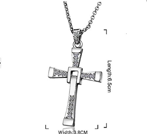 Movie The Fast and the Furious Dominic model Fashion Cross Necklace-Silver