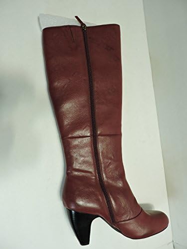 Crown Vintage Womens Lani Burgandy Red 20" Faux Leather Tall 3.5" Heels Button Boots Size 11 M