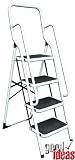 4 Step Safety Ladder with Front and Side Rail for extra safety & support (916)
