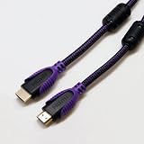 Câble HDMI haute vitesse - Ver. 1.4 Premium HDMI Câble avec Ethernet 1080p (Full HD) Brading Noir & Violet 6FT 1.8M ou