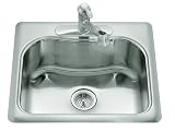 KOHLER K-3362-4-NA Staccato Single-Basin Self-Rimming Kitchen Sink