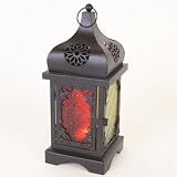 Large Square Moroccan Coloured Glass Candle Lantern, 30cm