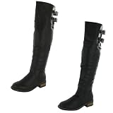 Qupid RELAX-01X Basic Casual Knee High Buckle Stacked Heel Riding Boot ZOOSHOO