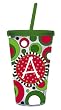 Holiday Whimsy Monogram Insulated Cups w/ Straw