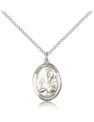 .925 Sterling Silver Saint St. Andrew the Apostle Medal Pendant 3/4 x 1/2 Inches Fisherman/Scotland-8000- Comes with a .925 Sterling Silver Lite Curb Chain Neckace And a Black velvet Box