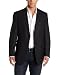 Jones New York Men's 2 Button Solid Sport Coat, Black, 48 Regular