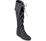 Minnetonka Men's Front Lace Hardsole Knee Hi Boot, Black - Size 13