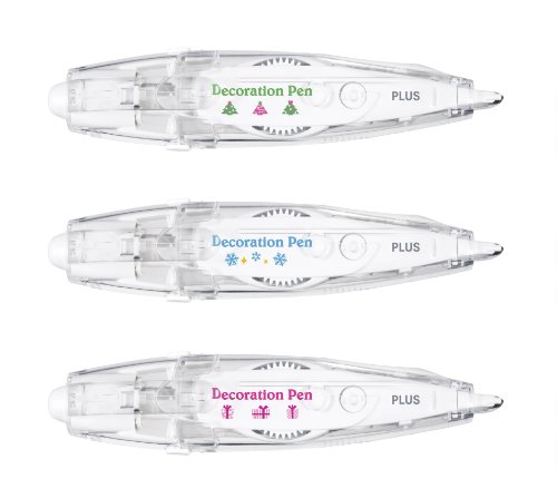 Plus Holiday Deco Pen 3-Piece Set, Trees/Snowflakes/Presents