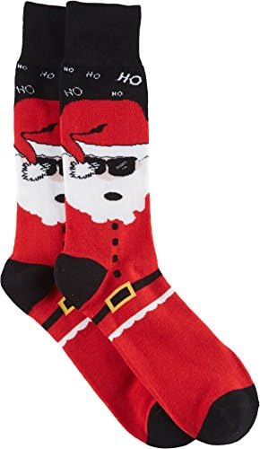 Isaco Mens Cool Santa Socks One Size Red/black