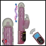 Rabbit Vibrator Wave of Passion Remote Control Bull Nose Pink