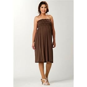 Women's Lauren Kiyomi Strapless Gathered Smocked Dress (Maternity) - More Colors Available