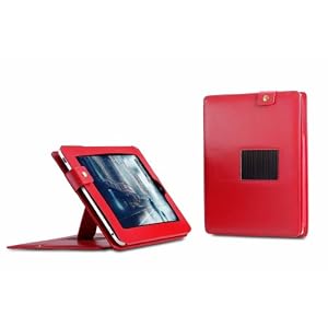 Deluxe Leather multi-view Case/Folio with Stand Feature for Apple iPad 16GB, 32GB, 64GB WiFi + Wifi 3G (Red)