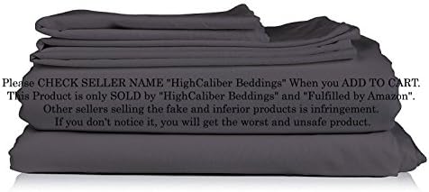 Hotel Collection 100% Egyptian Cotton Bedding Set 800 Thread Count Solid 4 piece Queen Size Sheet Set Sateen Weave 15 inch Deep Pocket Elephant Grey Color