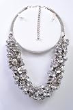 41mIplxuFsL. SL160  Sparkling Silver Pave Set Cluster Necklace & Earing Test
