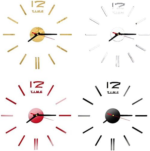 X&amp;L Creative wall stickers DIY wall clock 3D living room art wall clock clocks acrylic , red