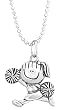 Clayvision Cheerleader Cheer Girl Pewter Pendant Necklace