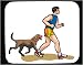 Mouse Pad with man, male, human, body, individuals, individual, domestic, persons, dogs, young, humans, jogging, people, animal, person, exercising, dog