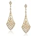 Bling Jewelry Gold Plated Leaves Pave CZ Teardrop title=