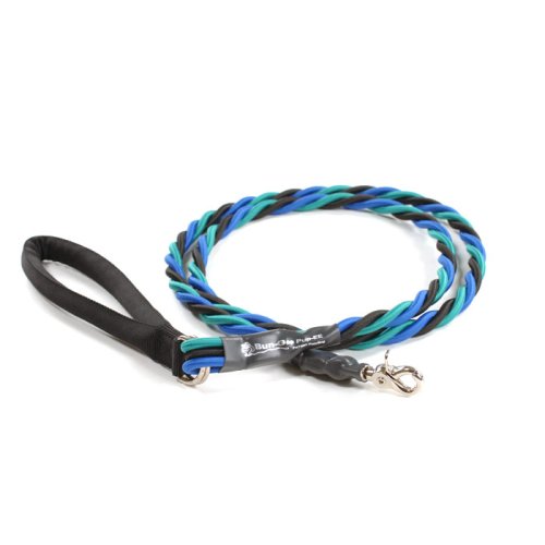 Dog Leash Teal/Blue/Black Bungee Pupee up to 65 pounds 6ft