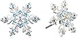 Disney Girls' "Frozen" Silver-Plated Crystal Snowflake Stud Earrings