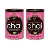 David Rio Flamingo Vanilla Decaf Sugar-Free Chai, 11.9oz - 2 Canisters