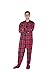 Big Feet PJs Red & Black Plaid Cotton Flannel Adult Footie Footed Pajamas w/ Drop seat