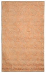2'6" x 4'3" Rectangular Oscar Isberian Rugs Area Rug Pink/Sand Color Hand Hooked China "Martha Stewart Collection"