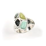Barse Abstract Multistone Sterling Silver Ring