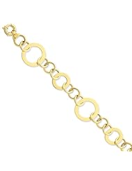 14k Yellow Gold Fancy Circle Link Bracelet