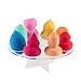 Gotd 8 Hole Oval Puff Holder Drying Rack Organizer Cosmetic Shelf Tool (Clear)