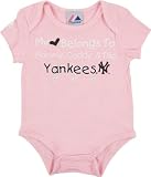 New York Yankees Newborn/Infant Girls Pink 'My Heart Belongs To' Creeper