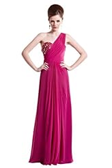 Crystal Lace Crystals Applique Beaded Chiffon/Taffeta/Tulle One Shoulder Mother-of-the-Bride Dress 