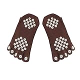 Women's Cotton Air Yoga Spcks Non-Slip Yoga Socks, M, Brown
